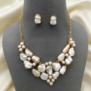 Alternative view of Ocean Mist Faux Pearl Layered Choker Necklace Set