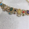 Navratna Inspired Multicolor Stone Choker Necklace