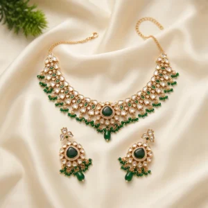 Alternative view of Noor Kundan Polki Statement Choker Necklace