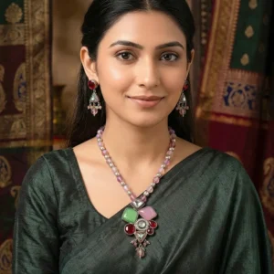 Pastel Necklace Set with Earrings