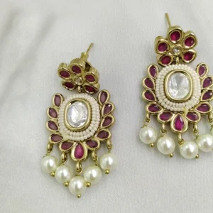Ruby Pearl Kundan Floral Choker Set - Image 3