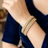 Pearl Kundan Gold Plated Bangles Set
