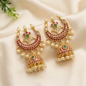 Pearl Statement Jhumka Earrings
