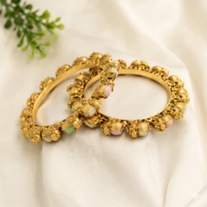 Regal Handcrafted Bangles with Elephants, 2.8