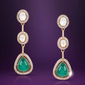 Riva Polki Stone Earrings - Image 3