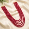 Royal Crimson Layered Necklace for Groom