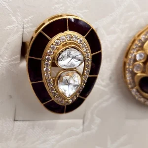 Royal Kundan Stone Enamelled Rings
