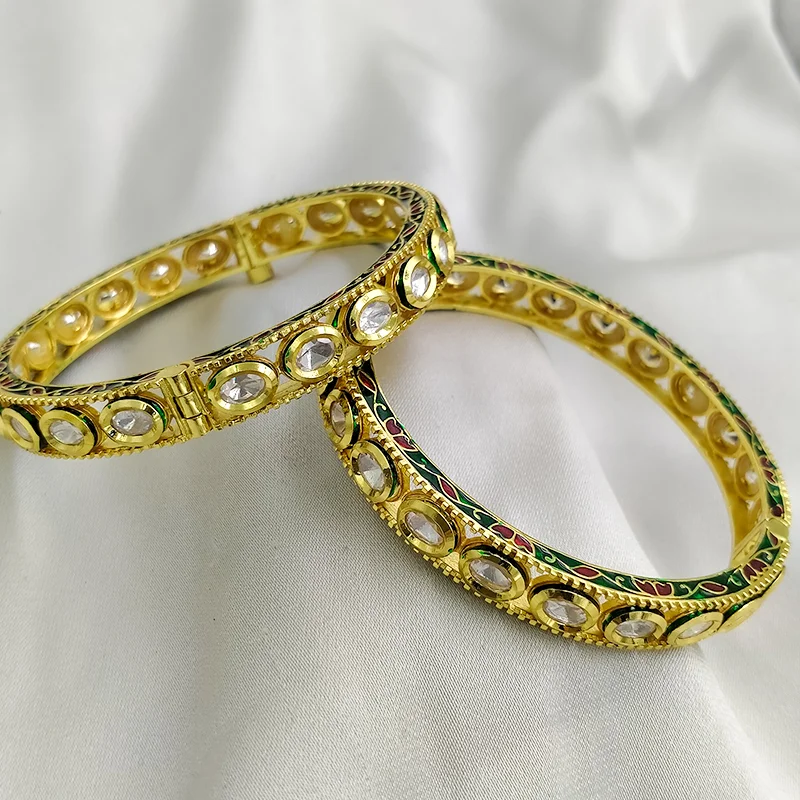 Royal Meenakari Kundan Bangles, 2.6 - Image 2