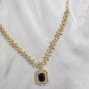 Sara Necklace Set with blue stone - Image 3