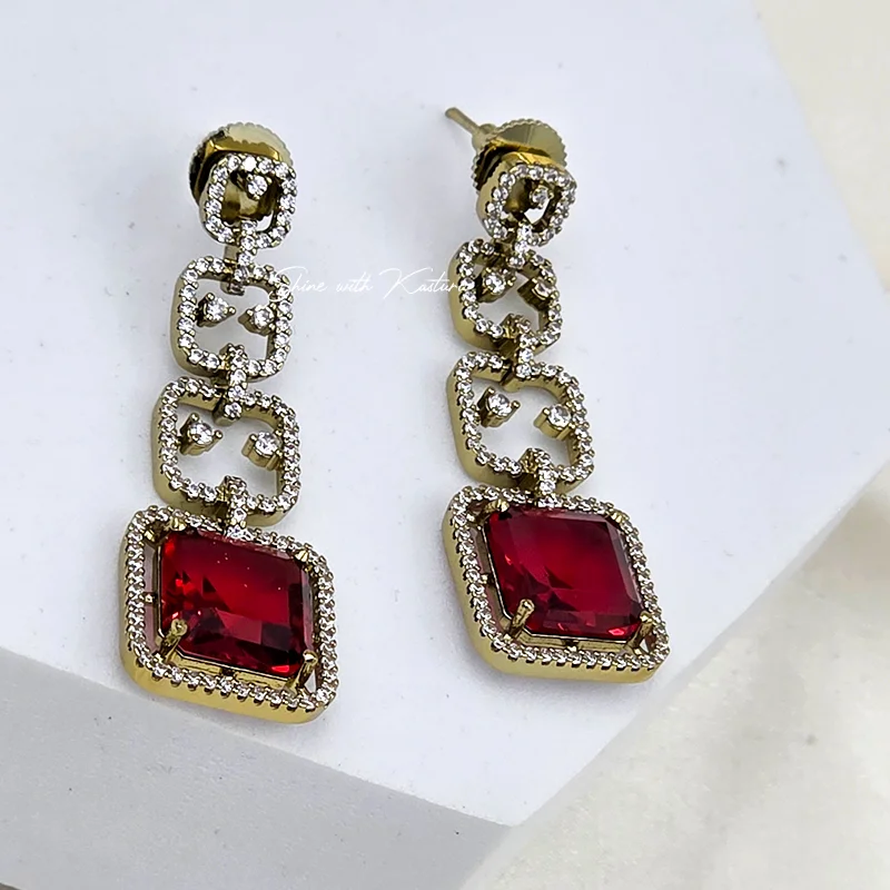 Ruby Royal Diamond Link Necklace Set - Image 2