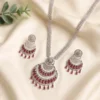 Ruby Cascade CZ Statement Long Necklace