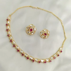 Alternative view of Ruby Grace Kundan Choker Set