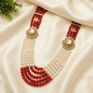 Ruby Pearl Kundan Groom Mala
