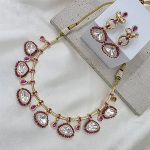 Alternative view of Ruby Royal Kundan Choker Necklace Set