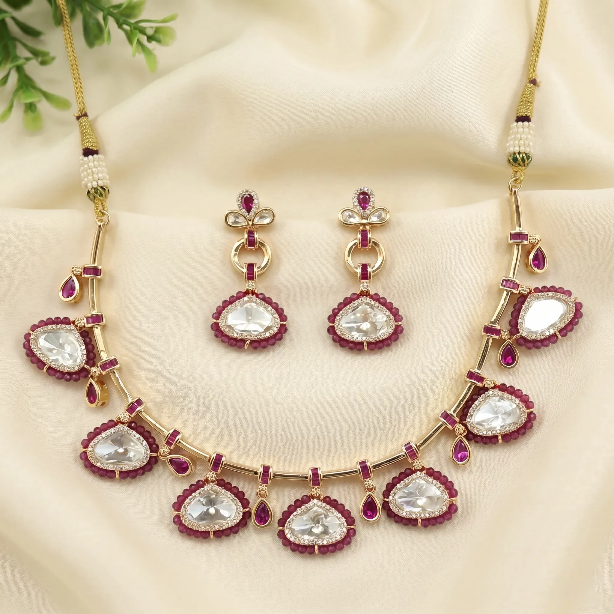 Ruby Royal Kundan Choker Necklace Set