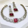 Ruby Royal Diamond Link Necklace Set