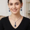 Midnight Sapphire Teardrop Necklace Set