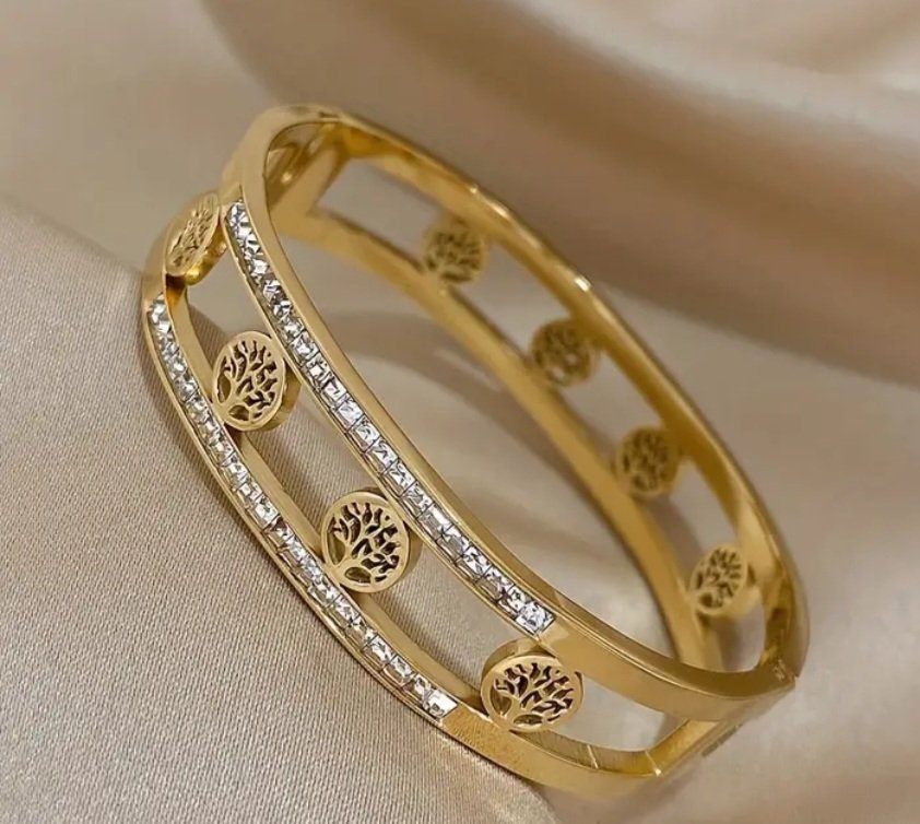 stella gold plated bracelet, anti tarnish bracelet, CZ bangle Australia, gold plated jewellery, buy bracelet online, fine jewelry Australia