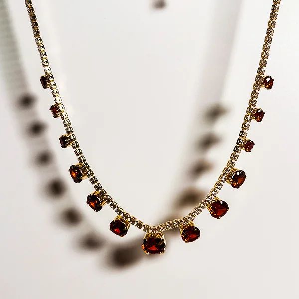 Citrine Stones in Tennis Necklace - Image 2