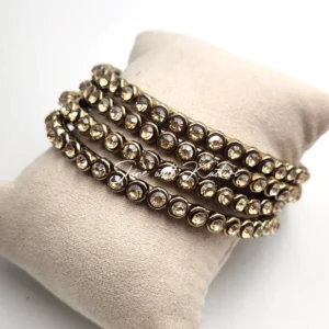 Alternative view of Slim Kundan Bangle Set