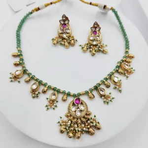 Alternative view of Ethnic Choker Necklace Polki & Stone