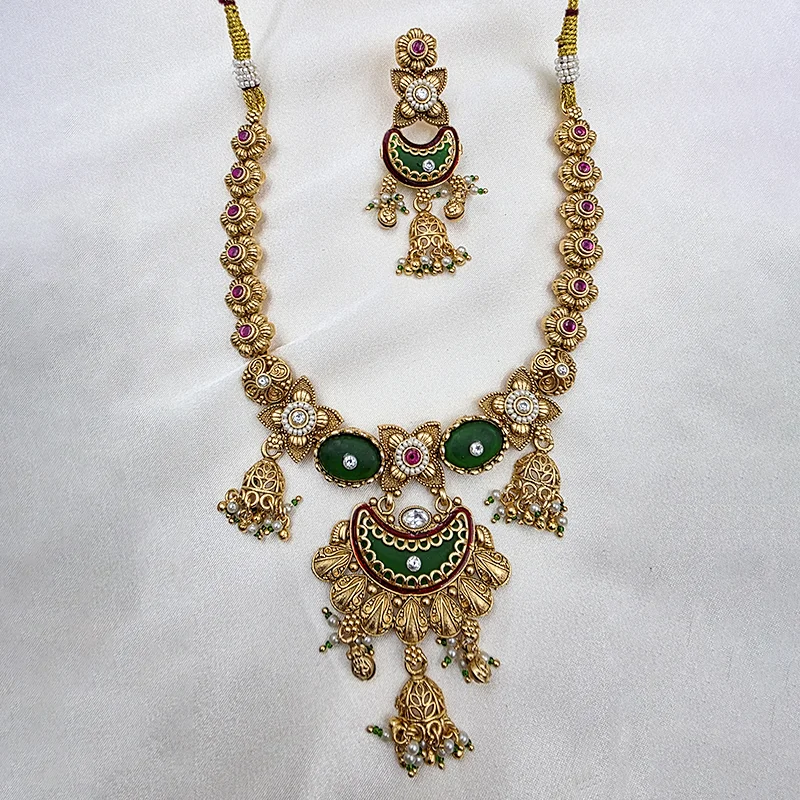 Regal Heritage Kundan Necklace Set - Image 9