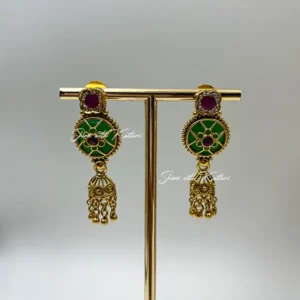 Heritage Gold Kundan Necklace with drops - Image 6
