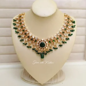 Noor Kundan Polki Statement Choker Necklace - Image 6
