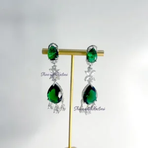 Eva Layered Necklace with stones and CZ - Image 4