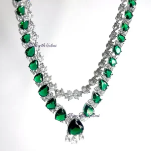 Eva Layered Necklace with stones and CZ - Image 3