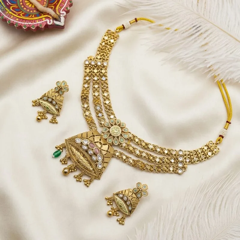 Multi-Layered Kundan Necklace Set - Image 2