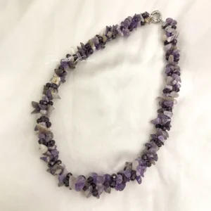 Natural Amethyst Chip Stone Necklace - Image 3