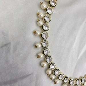 Alternative view of Kundan & Pearls Slim Choker