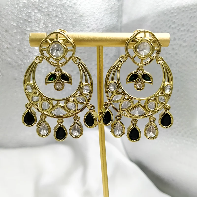Meher Polki Chandbali Earrings - Image 2