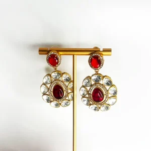 Indian Kundan & Stone Necklace, Ruby - Image 3