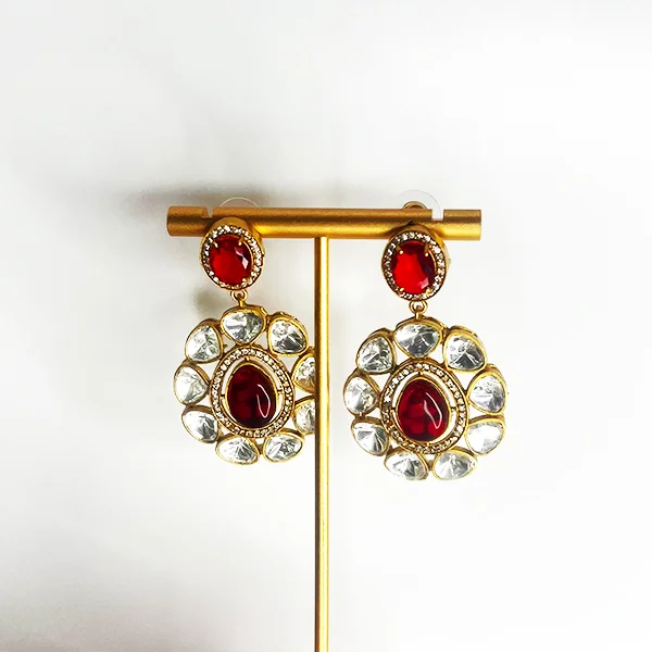 Indian Kundan & Stone Necklace, Ruby - Image 3