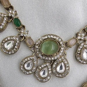 Royal Polki Multicolor Layered Necklace Set - Image 3