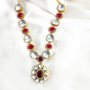 Alternative view of Indian Kundan & Stone Necklace, Ruby