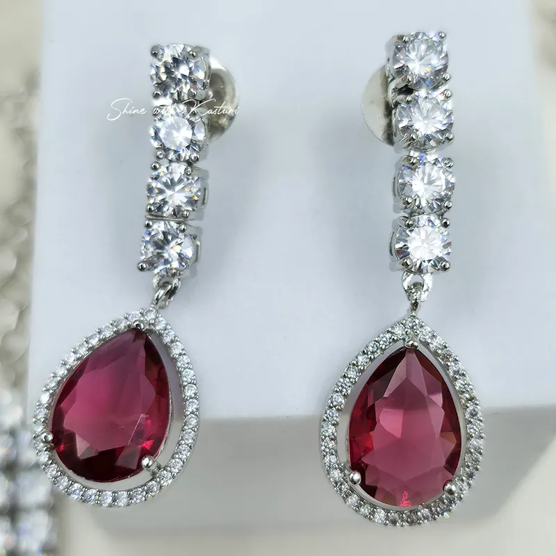 Ruby Radiance Double Layer Necklace Set - Image 8