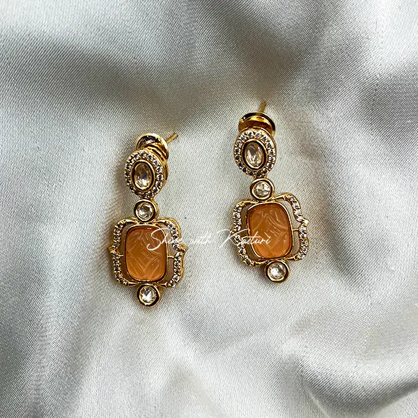 Regal Carved Amber Crystal Statement Necklace - Image 2