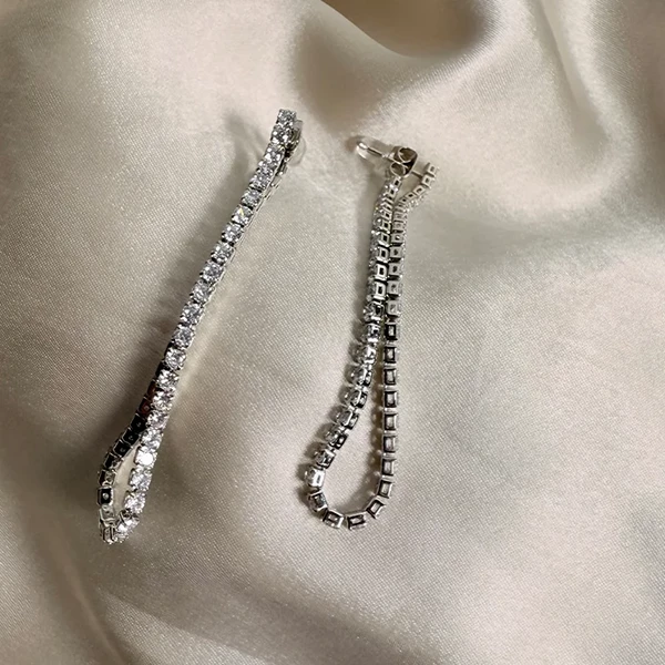 Shop Silver Folded Tennis Earrings