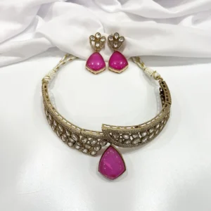 Jazz Stylish Indian Choker, Pink