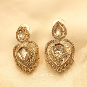 Polki Teardrop Kundan Necklace Set - Image 8