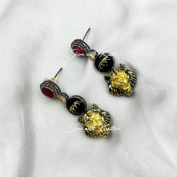 Shop Tiger Head Sabya inspired Earrings