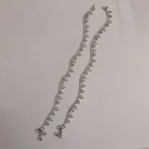 Alternative view of Silver Crystal Spiral Anklet