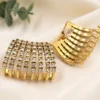 Sparkling Tiered Gold Earrings