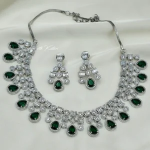 Stacey Cubic Zirconia Layered Necklace with Rhodium Plating - Image 3