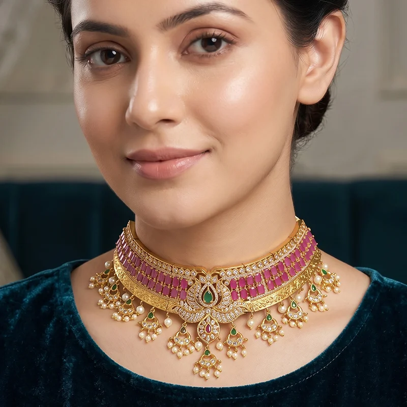 Statement Choker Hasli with Ruby Stones