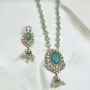 Statement Long Necklace Polki Kundan