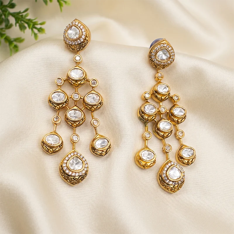 Chandrika Statement Polki Kundan Necklace Set - Image 5